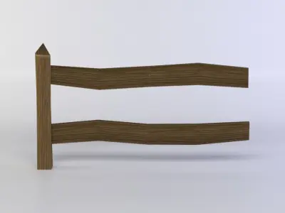 Fence segment Low-poly 3D model