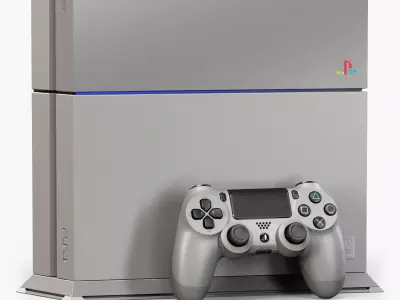 Sony PlayStation 4 with Stand 20th Anniversary Edition Low-poly 3D model