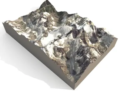 Mount Ushba 4710 meters Mountain landscape 3D model