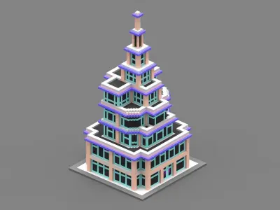 House Voxel - 26 Low-poly 3D model