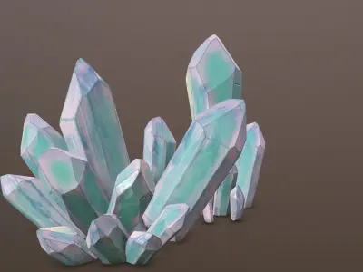 dry chalk minerals near the sea for games Low-poly 3D model