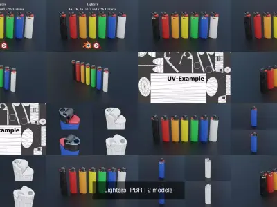 Lighters PBR 3D Model Pack