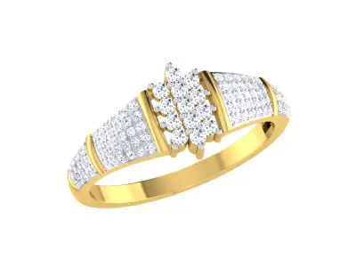 Light Weight Gold Diamond Rings-R-4139 3D print model