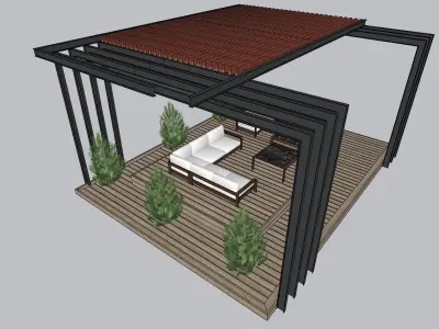 roof top pargola sketchup model 3D model