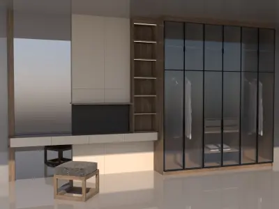 Serena Line Elegance dressing Room Set - Sharp  Low-poly 3D model