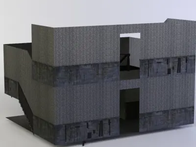 Corridor with stairs Low-poly 3D model buy