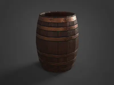 Victorian Street Assets Clock Barrel Postbox Pack Low-poly 3D model