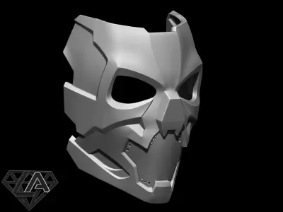 Cyberpunk sci-fi demon mask 3D print model