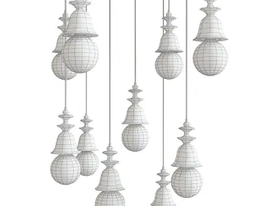 Aiardini MARLENE Pendant lamp low poly 3d model Low-poly 3D model