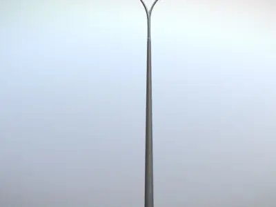 Sci-Fi Street Light 14 version 16 10m with pole 4 Low-poly 3D model