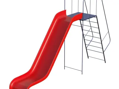 Red Playground Slide Low-poly 3D model