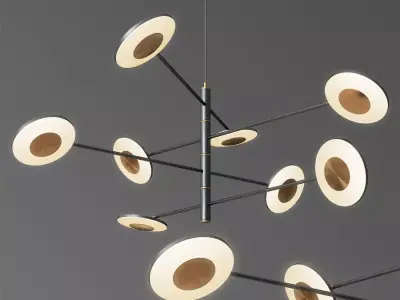 Post Modern Black Metal Light Fixture 3D model