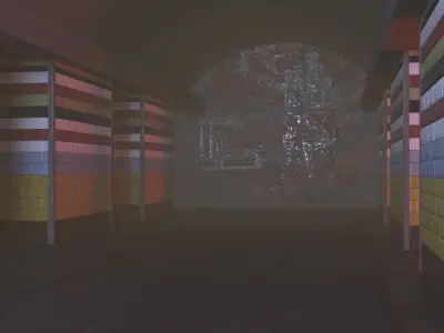 Multi - colored cracked tiles 3D model