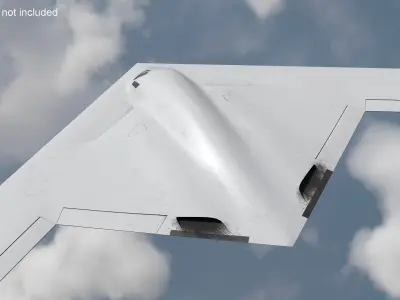  Low Observable Strategic Aircraft Old White Rigged for Maya 