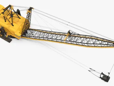  Open Pit Mining Dragline Excavator Yellow Simplified 