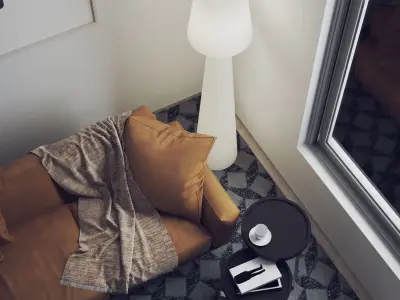 Lamps floor lamp and table lamp Low-poly 3D model