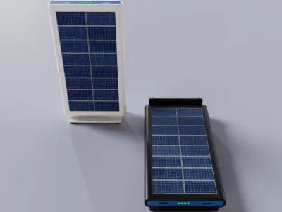 Solar Powered Power Bank Battere Type C Concept Design 3D model
