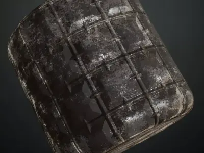 Dirty Industrial Sci-Fi Metal Plate PBR Seamless Texture