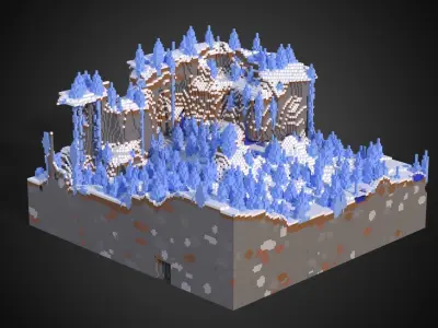 Minecraft Ice Spikes Biome Small Low-poly 3D model
