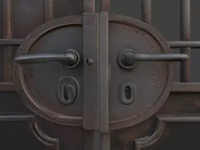 Gate rusty scratched 3D model