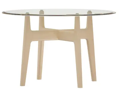 Tate 48 Round Dining Table with Glass Top and Sand Base 3D model