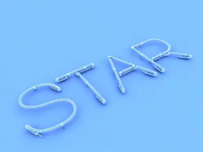Star Neon Sign Low-poly 3D model
