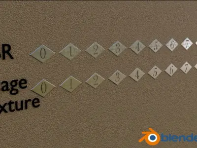 Rusty apartment numbers Low-poly 3D model