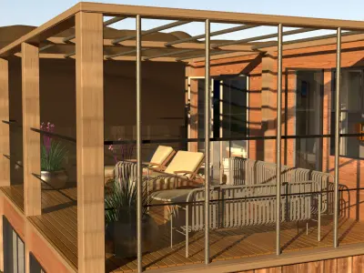 laosMovikheien wooden house in desert 3D model