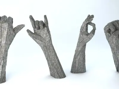 Sci-Fi Shapes - The Hands Low-poly 3D model