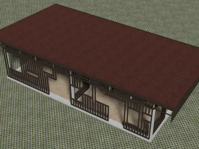 Outdoor pergola 3D model