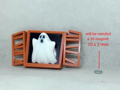 Halloween window fridge magnet  3D print model