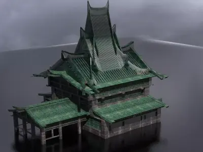 Samurai Temple Ruin 9 3D model