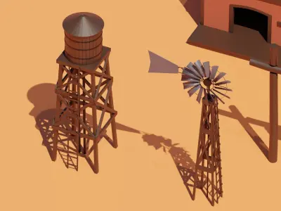 Low Poly Wild West 3D Model Pack Low-poly 3D model