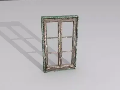 Window 5 Wooden Low-poly 3D model