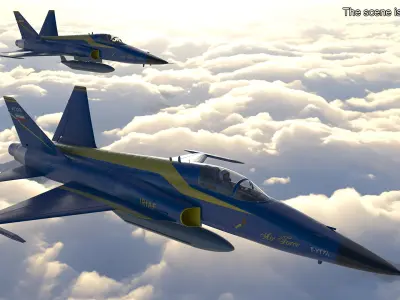  HESA Saeqeh Fighter Jet Blue with Pilot in Flight 