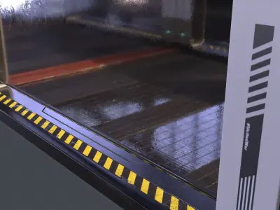 Modular Walking Platform  -Game Ready- PBR Low-poly 3D model