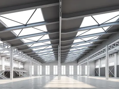 low poly interior warehouse 22 3D model