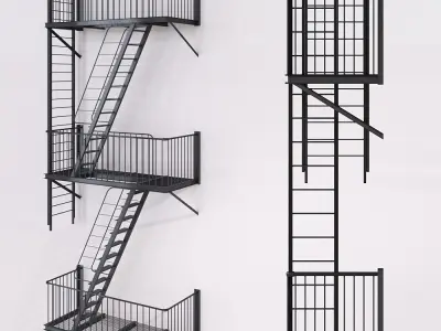 Street fire escape 3D model