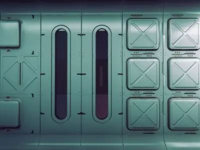 Sci-Fi  Level Design Corridor Blocks Modular Game-Ready PBR KIT Low-poly 3D model