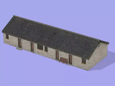 Traditional Chinese Rural House Low-poly 3D model
