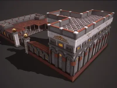 Roman Mercenary Barracks Low-poly 3D model