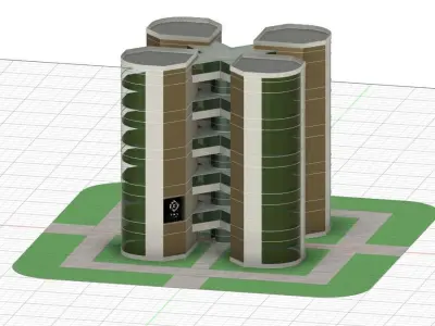 High Rise Office Space Building 3D model