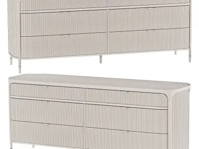 Isla Six Drawer Dresser 3D model