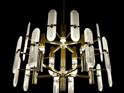 Modern Glass Chandelier 3D model