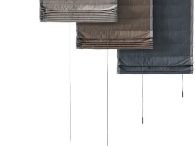 Roman blinds  3D model 3D model