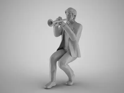 Man Playing Trumpet 3D print model
