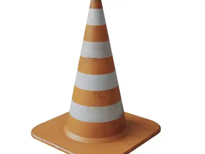 Traffic Cone Free low-poly 3D model 11