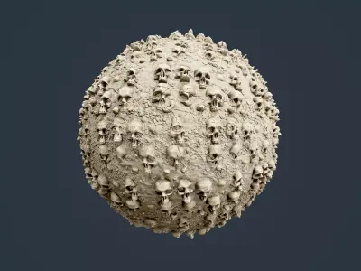 Skull Bones Horror Seamless PBR Texture 11 Texture