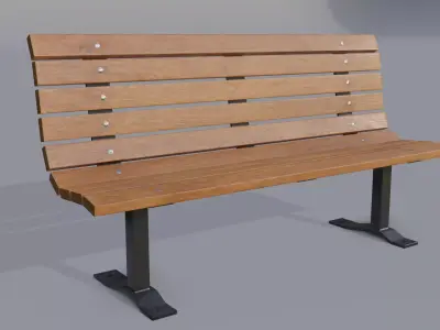 Street bench  Low-poly 3D model