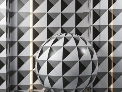 4k - 2color - Art Geo Cement Deco Tiles -Seamless - pbr Texture